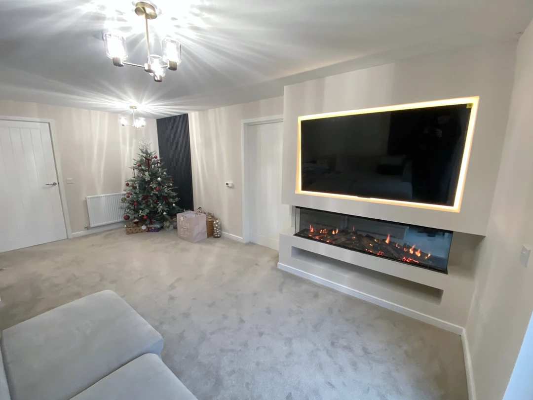 Stewart Installations - modern living room renovation in Glasgow Stewart Installations - modern living room renovation in Glasgow
